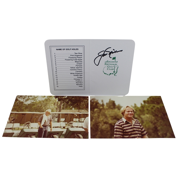 Jack Nicklaus Signed ANGC Scorecard & (2) Original Photos JSA ALOA