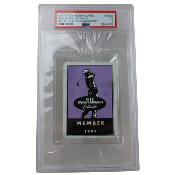1997 Byron Nelson Classic Tiger Woods PGA Win #5 May 14-18 Four Seasons Resort PSA EX 5
