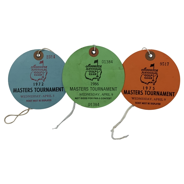 Jack Nicklaus wins 1972, 1975 & 1986 Masters Tournament Wednesday Tickets