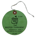 Jack Nicklaus wins 1972, 1975 & 1986 Masters Tournament Wednesday Tickets