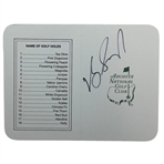 Adam Scott, Vijay Singh, Mike Weir, Larry Mize & Ian Woosnam Signed Augusta National Golf Club Scorecards JSA ALOA