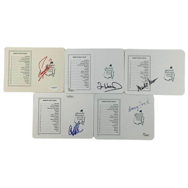 Fuzzy Zoeller, Ian Woosnam, Mark OMeara, Craig Stadler & Doug Ford Signed Augusta National Golf Club Scorecards