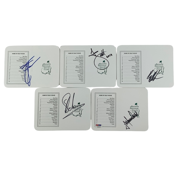 Zach Johnson, Adam Scott, Craig Stadler, Charl Schwartzel & Trevor Immelman Signed Augusta National Golf Club Scorecards JSA ALOA