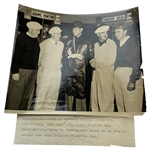 1951 Ryder Cup At Pinehurst. Lloyd Mangrum & Sam Snead (Captain) With James Adams & John Panton & Horton Smith in The Center Wirephoto