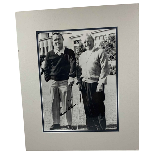 Arnold Palmer Signed B&W Photo with Father Deke JSA ALOA