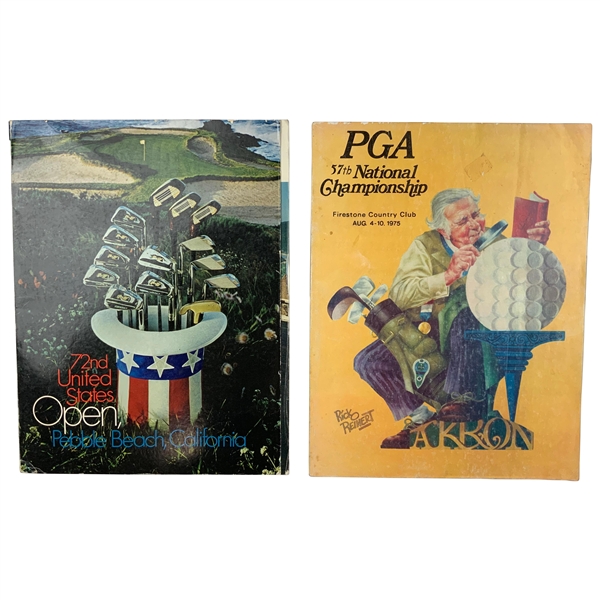 1975 PGA Championship at Firestone Country Club & 1972 US Open at Pebble Beach Programs- Nicklaus wins!