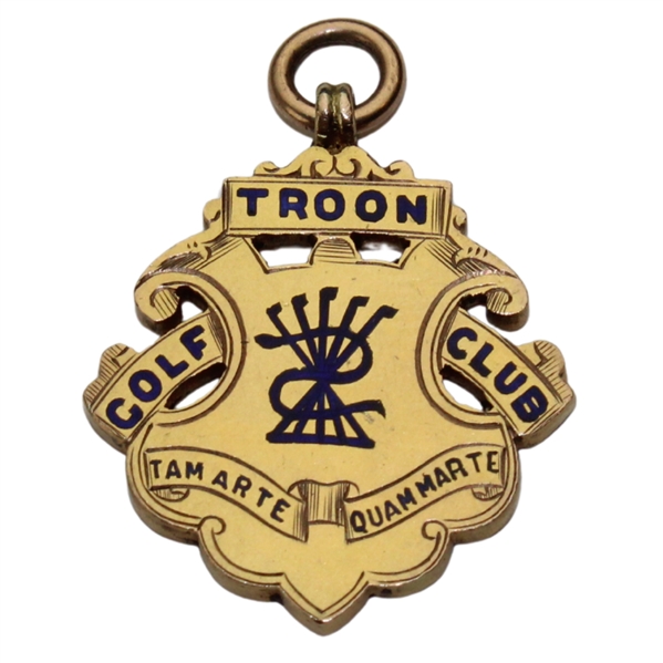 Undated Troon Golf Club Tam Arte Quam Marte Gold Hallmarked Medal
