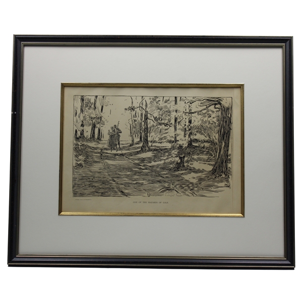 1898 Life Publishing Company "One Of The Hazards Of Golf" - Framed