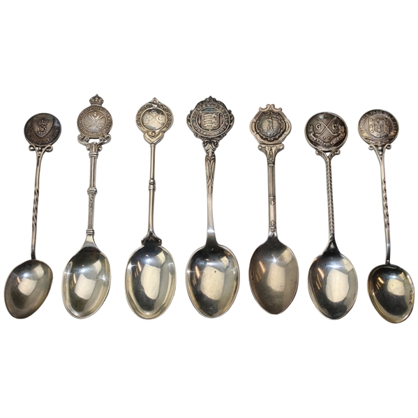 Seven (7) Various Vintage Golf Themed Sterling Silver Spoons
