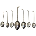 Seven (7) Various Vintage Golf Club Handled Sterling Silver Spoons