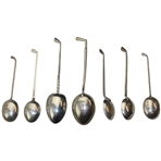 Seven (7) Various Vintage Golf Club Handled Sterling Silver Spoons