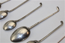 Seven (7) Various Vintage Golf Club Handled Sterling Silver Spoons