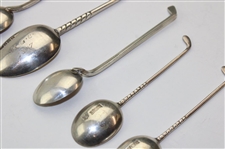 Seven (7) Various Vintage Golf Club Handled Sterling Silver Spoons