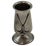 1936 Sterling Silver Crossed Golf Clubs w/Golf Ball Themed Candlestick Holder