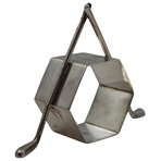 1930 Crossed Golf Clubs Sterling Silver Hexagon Shaped Napkin Holder