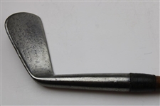 Antique The Gamage London Hand Forged Smooth Face Hickory Shaft Golf Iron