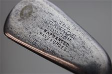Antique The Gamage London Hand Forged Smooth Face Hickory Shaft Golf Iron