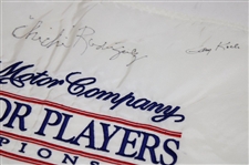 Chi Chi, Billy Casper, Aoki & Gary Koch Signed Senior Players Championship Embroidered Flag JSA ALOA