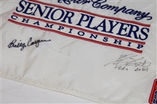 Chi Chi, Billy Casper, Aoki & Gary Koch Signed Senior Players Championship Embroidered Flag JSA ALOA