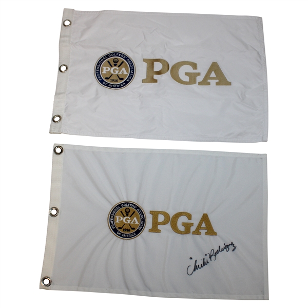 Chi Chi Rodriguez Signed PGA of America Flag w/Unsigned PGA Flag JSA ALOA