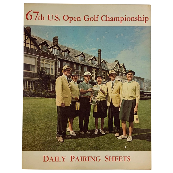 1967 U.S. Open at Baltusrol Golf Club Official 3rd Rd Daily Pairing Sheet Saturday June 17 