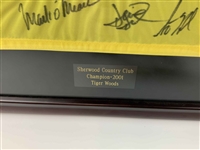 Tiger Woods & Multi-Signed 2001 Williams World Challenge Golf Pin Flag - Framed JSA ALOA