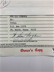 Ben Hogan Signed Pride Pipeline Company. Oil Division Order No. 509 Invoice JSA ALOA