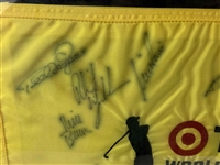 Tiger Woods & Multi-Signed 2002 Target World Challenge Golf Flag - Framed JSA ALOA