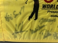Tiger Woods & Multi-Signed 2002 Target World Challenge Golf Flag - Framed JSA ALOA