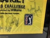 Tiger Woods & Multi-Signed 2002 Target World Challenge Golf Flag - Framed JSA ALOA