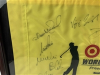 Tiger Woods & Field Multi-Signed 2003 Target World Challenge Flag - Framed JSA ALOA