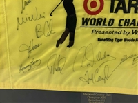 Tiger Woods & Field Multi-Signed 2003 Target World Challenge Flag - Framed JSA ALOA