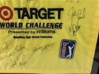 Tiger Woods & Field Multi-Signed 2003 Target World Challenge Flag - Framed JSA ALOA