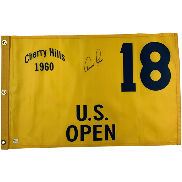 Arnold Palmer Signed 1960 U.S. Open at Cherry Hills Commemorative 18th Hole Flag JSA ALOA