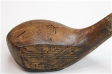 Antique Butchart-Ossett and Akley Scare Head Golf Club with Hickory Shaft