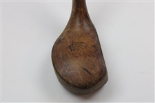Antique Butchart-Ossett and Akley Scare Head Golf Club with Hickory Shaft