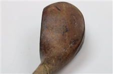 Antique Butchart-Ossett and Akley Scare Head Golf Club with Hickory Shaft