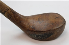 Antique Butchart-Ossett and Akley Scare Head Golf Club with Hickory Shaft