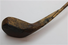 Antique Butchart-Ossett and Akley Scare Head Golf Club with Hickory Shaft