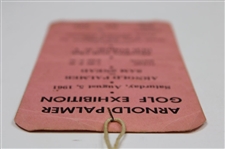 Arnold Palmer Signed 1961 Arnold Palmer vs Sam Snead Golf Exhibition Ticket #649 JSA ALOA