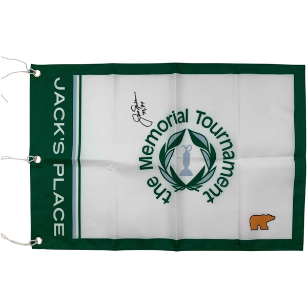 Jack Nicklaus Signed The Memorial Tournament Jacks Place Screen Flag w/Years Won JSA ALOA