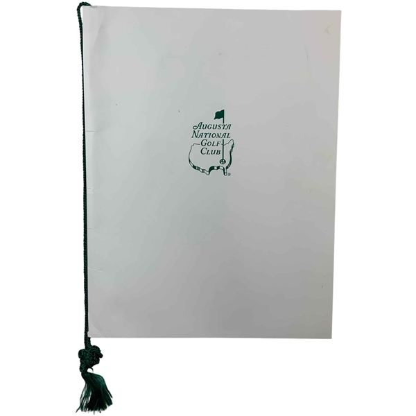 2004 Augusta National Golf Club Bob Kletcke and Dave Spencer Tribute Dinner Program and Menu 