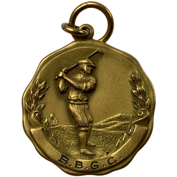 1927 B.B.G.C. Gold-Filled Golf Award Medal for Low Gross