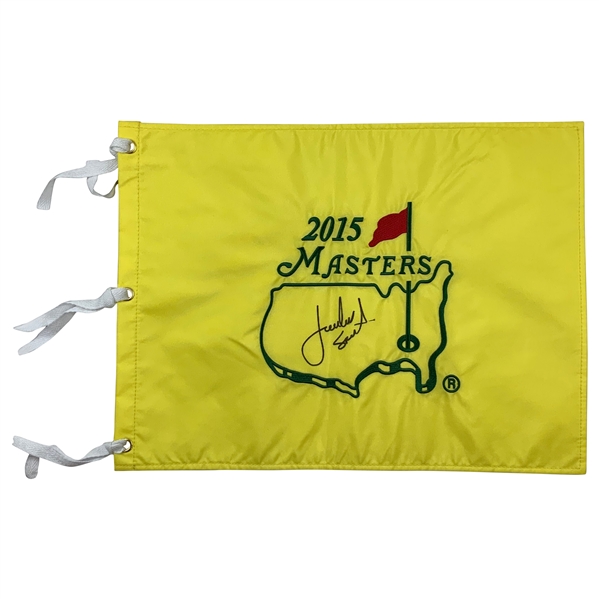 Jordan Spieth Signed 2015 Masters Embroidered Flag JSA ALOA