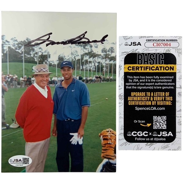 Sam Snead Signed Original Photograph with Tiger Woods JSA #CI07004