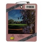 Jordan Spieth Signed 2015 Masters Tournament Embroidered Flag Beckett #BP66769 & SERIES Badge #R18036