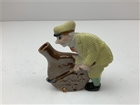 A Collection of Vintage Golf Related Ephemera Artwork and Ceramic Novelties