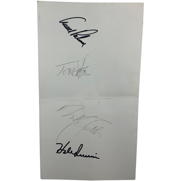 Palmer, Watson, Faldo & Irwin Signed Augusta National Menu JSA ALOA