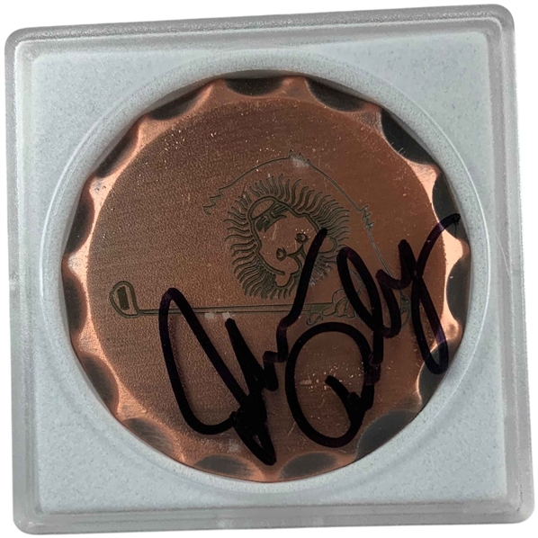 John Daly Signed Sunfish Golf Copper Ball Marker JSA ALOA