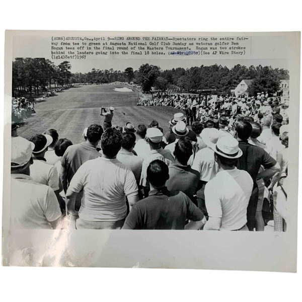 1967 Masters Tournament Ben Hogan Original Associated Press Wire Photo